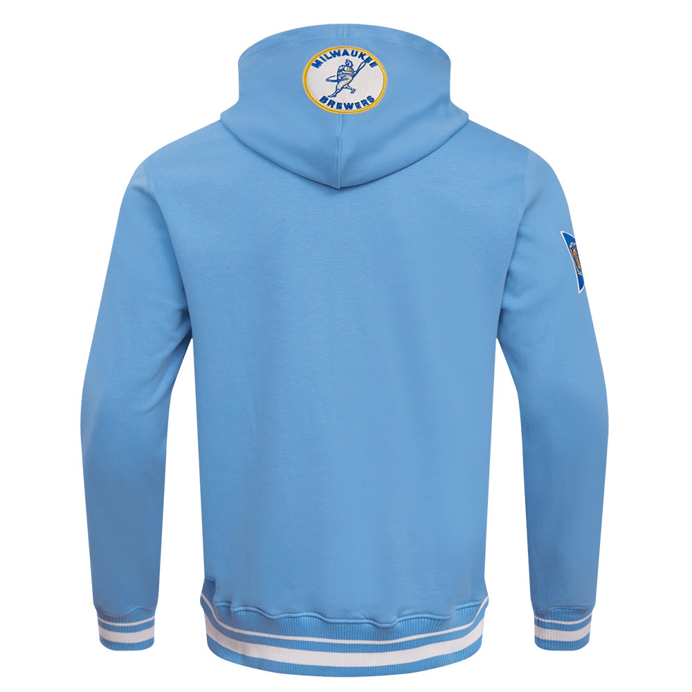 MLB MILWAUKEE BREWERS RETRO CLASSIC MEN'S PULLOVER HOODIE (UNIVERSITY BLUE)
