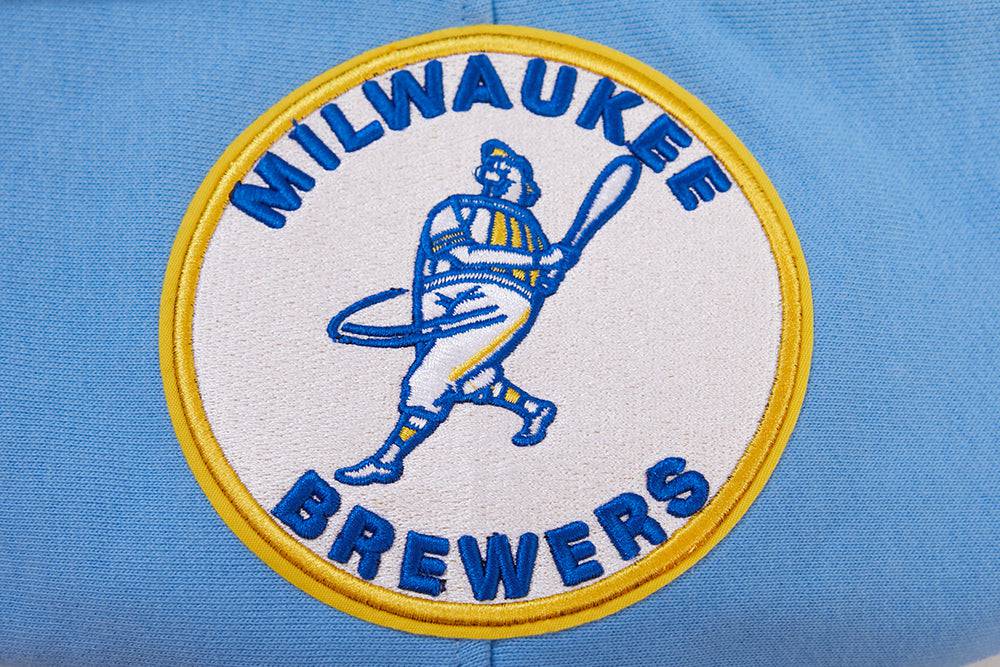 MLB MILWAUKEE BREWERS RETRO CLASSIC MEN'S PULLOVER HOODIE (UNIVERSITY BLUE)