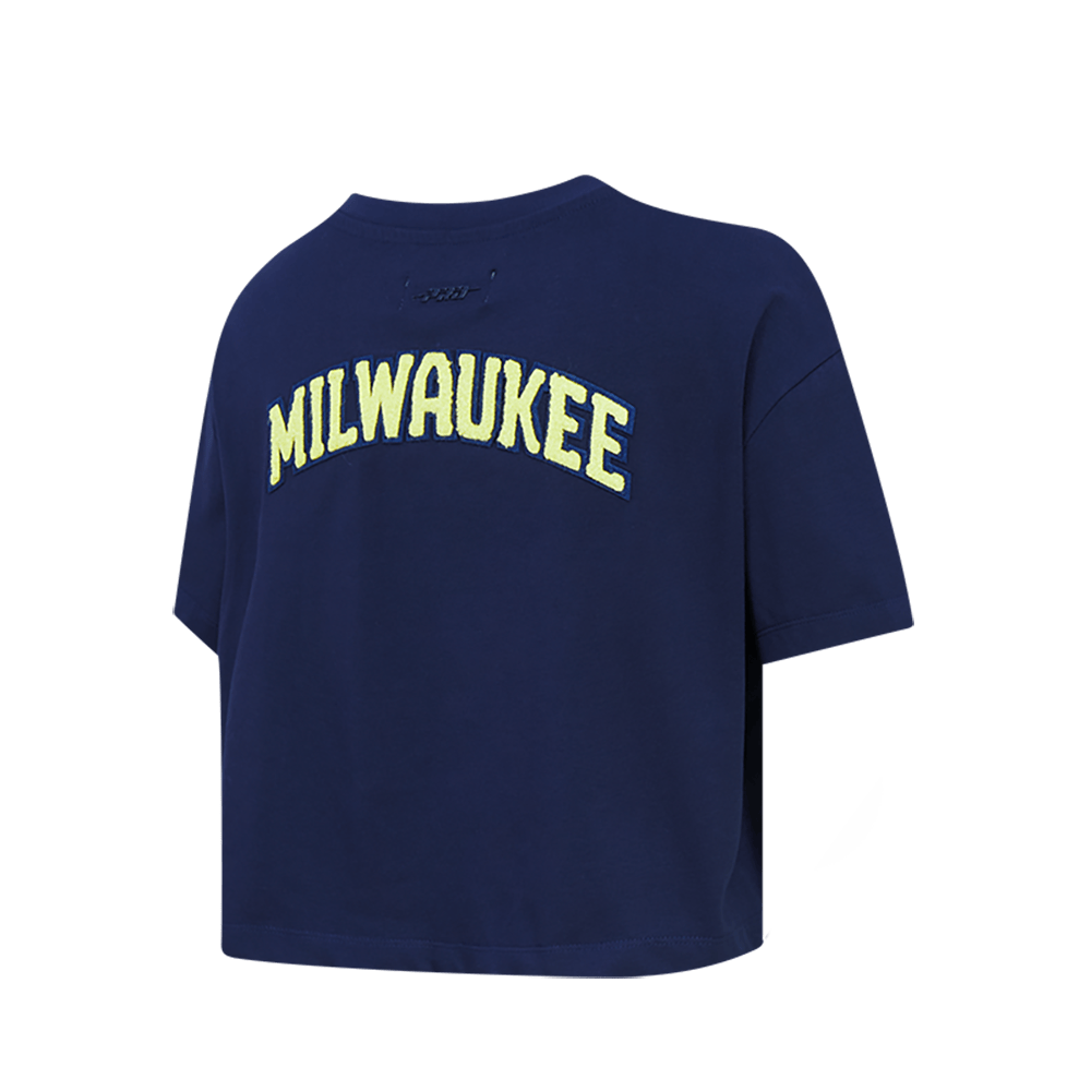 TOP CLÁSICO HOLGADO PARA MUJER MLB MILWAUKEE BREWERS (AZUL MARINO NOCHE)