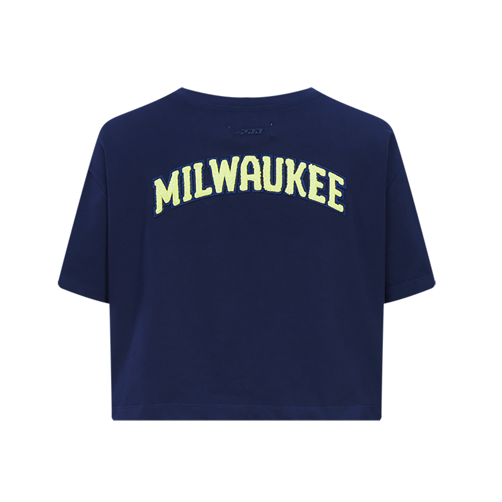 TOP CLÁSICO HOLGADO PARA MUJER MLB MILWAUKEE BREWERS (AZUL MARINO NOCHE)