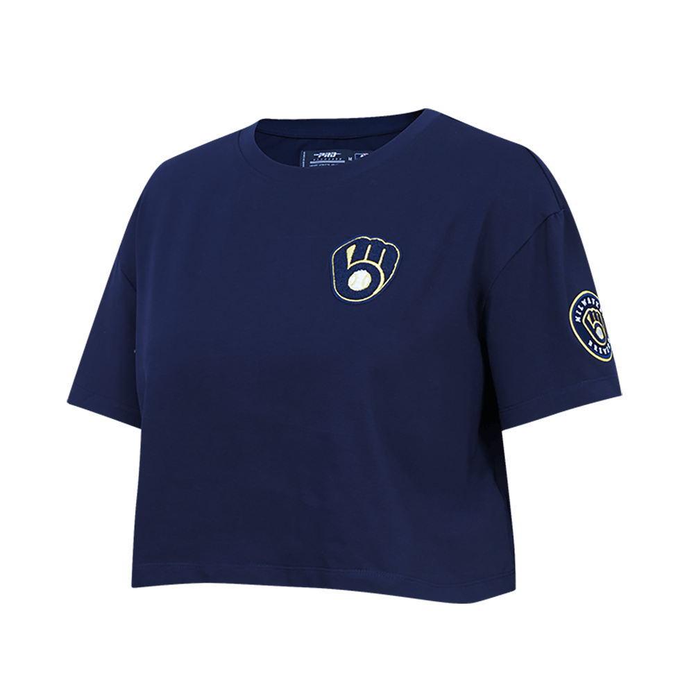 TOP CLÁSICO HOLGADO PARA MUJER MLB MILWAUKEE BREWERS (AZUL MARINO NOCHE)