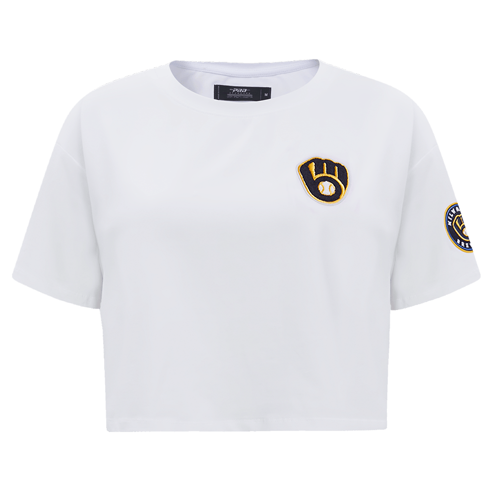 MLB MILWAUKEE BREWERS CLASSIC WOMEN'S BOXY TOP (WHITE)