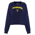 MLB MILWAUKEE BREWERS CLASSIC WOMEN'S CREWNECK (MIDNIGHT NAVY)