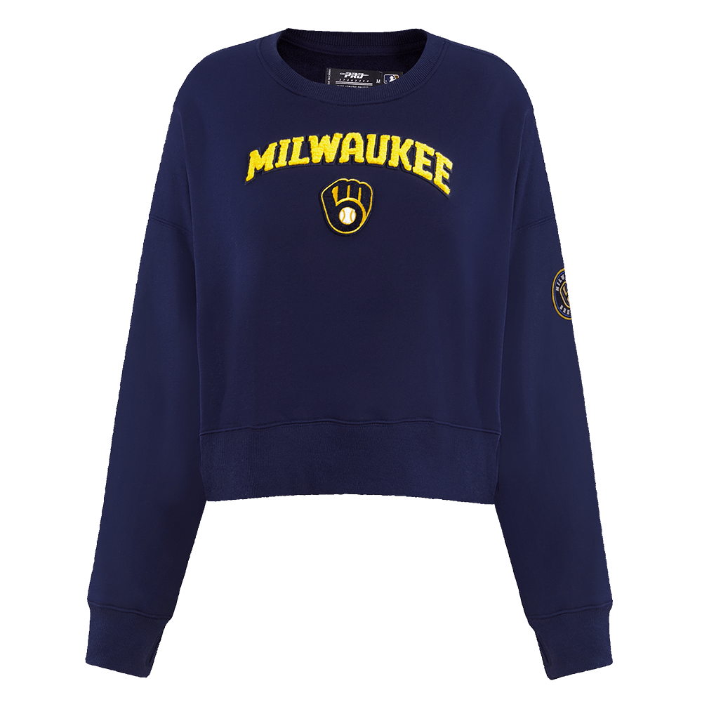 MLB MILWAUKEE BREWERS CLASSIC WOMEN'S CREWNECK (MIDNIGHT NAVY)