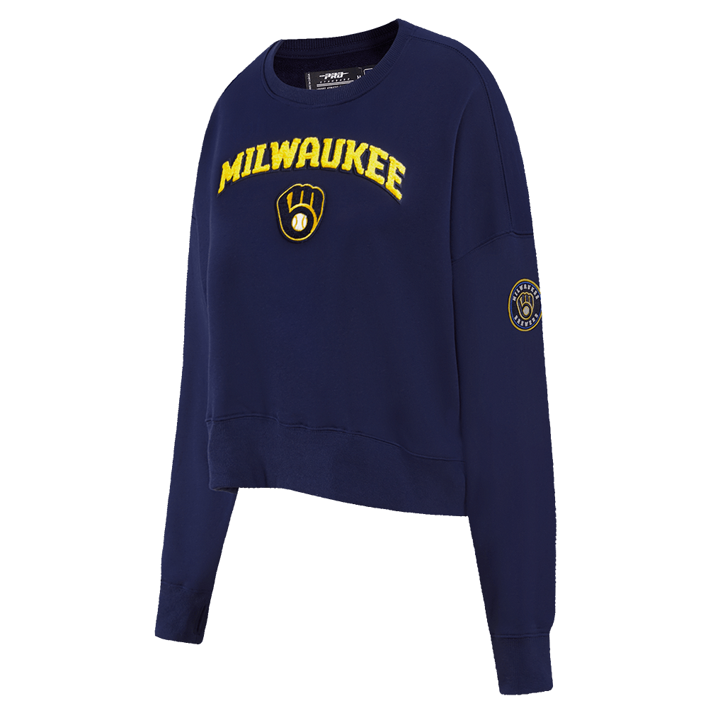 MLB MILWAUKEE BREWERS CLASSIC WOMEN'S CREWNECK (MIDNIGHT NAVY)