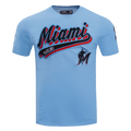 CAMISETAS DE HOMBRE MLB MIAMI MARLINS SCRIPT TAIL (AZUL UNIVERSITARIO)