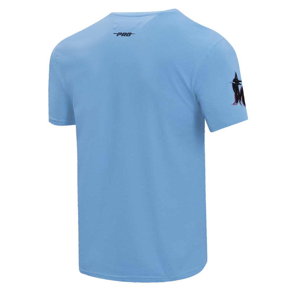 CAMISETAS DE HOMBRE MLB MIAMI MARLINS SCRIPT TAIL (AZUL UNIVERSITARIO)