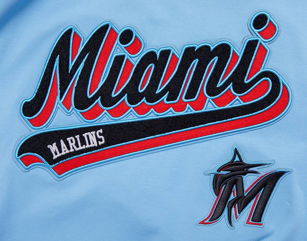 CAMISETAS DE HOMBRE MLB MIAMI MARLINS SCRIPT TAIL (AZUL UNIVERSITARIO)