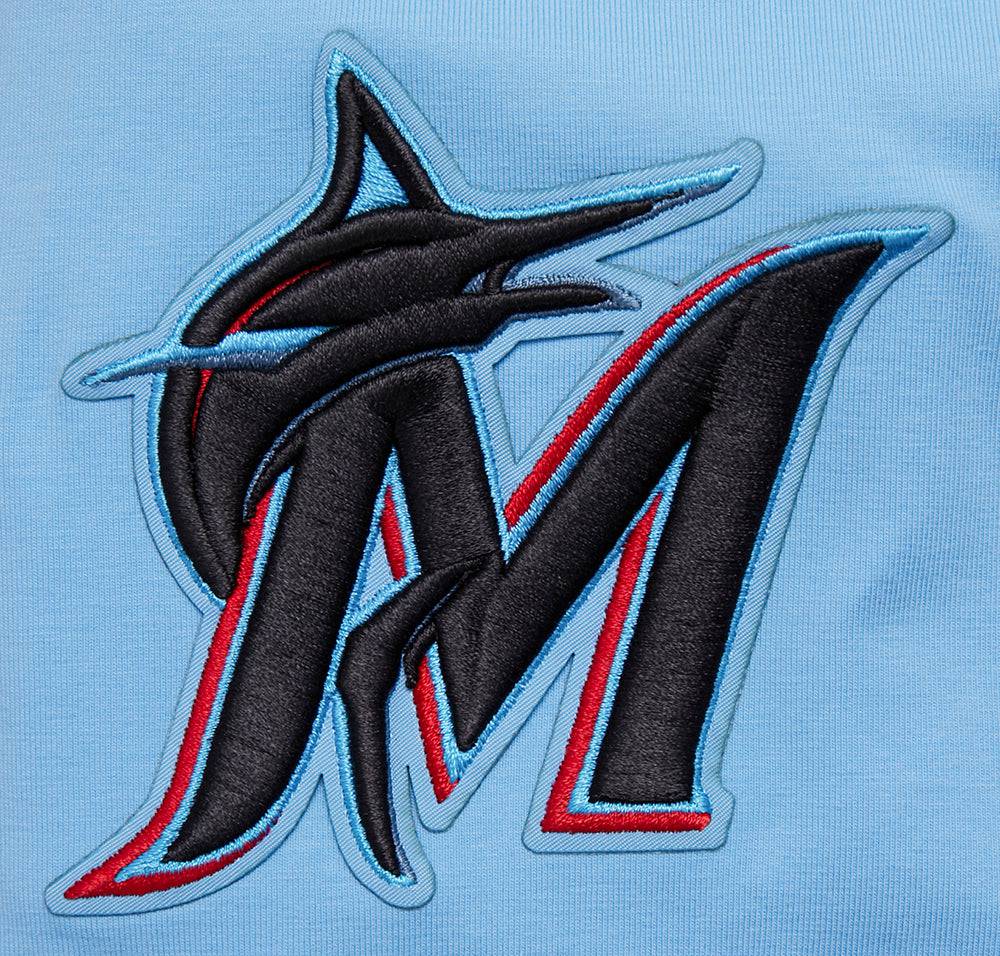 CAMISETAS DE HOMBRE MLB MIAMI MARLINS SCRIPT TAIL (AZUL UNIVERSITARIO)