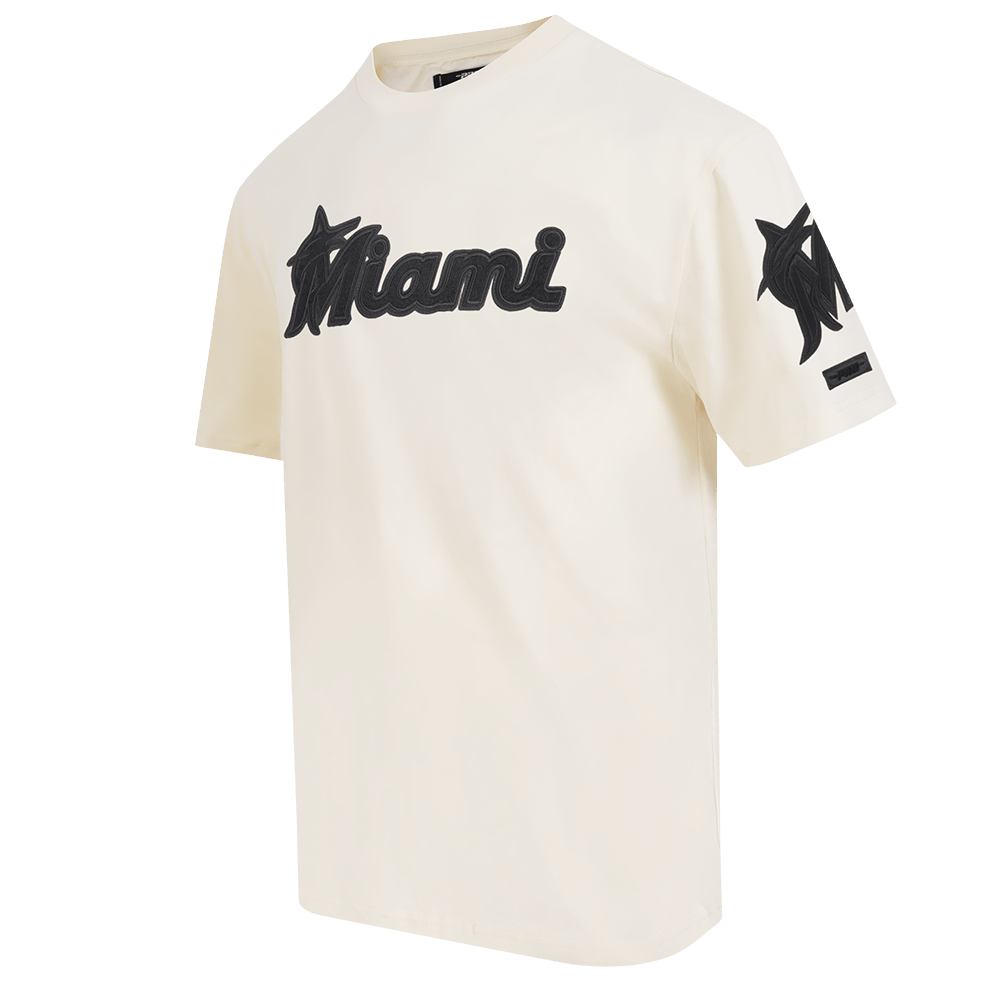 MLB MIAMI MARLINS TRIPLE TONAL SJ TEE (EGGSHELL)