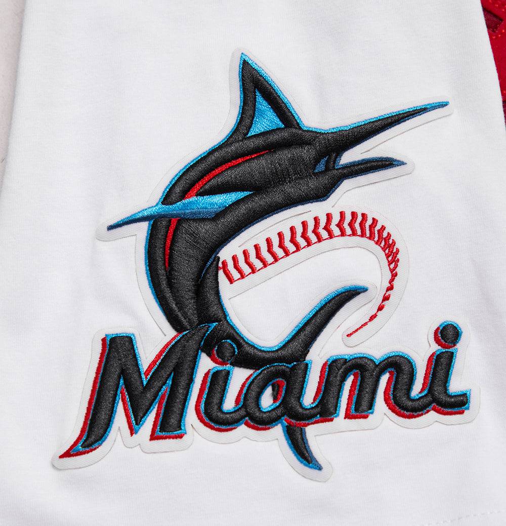 MLB MIAMI MARLINS OLD ENGLISH MEN'S TOP (WHITE)