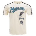MLB FLORIDA MARLINS RETRO CLASSIC MEN'S STRIPED TOP (EGGSHELL/ BLACK)