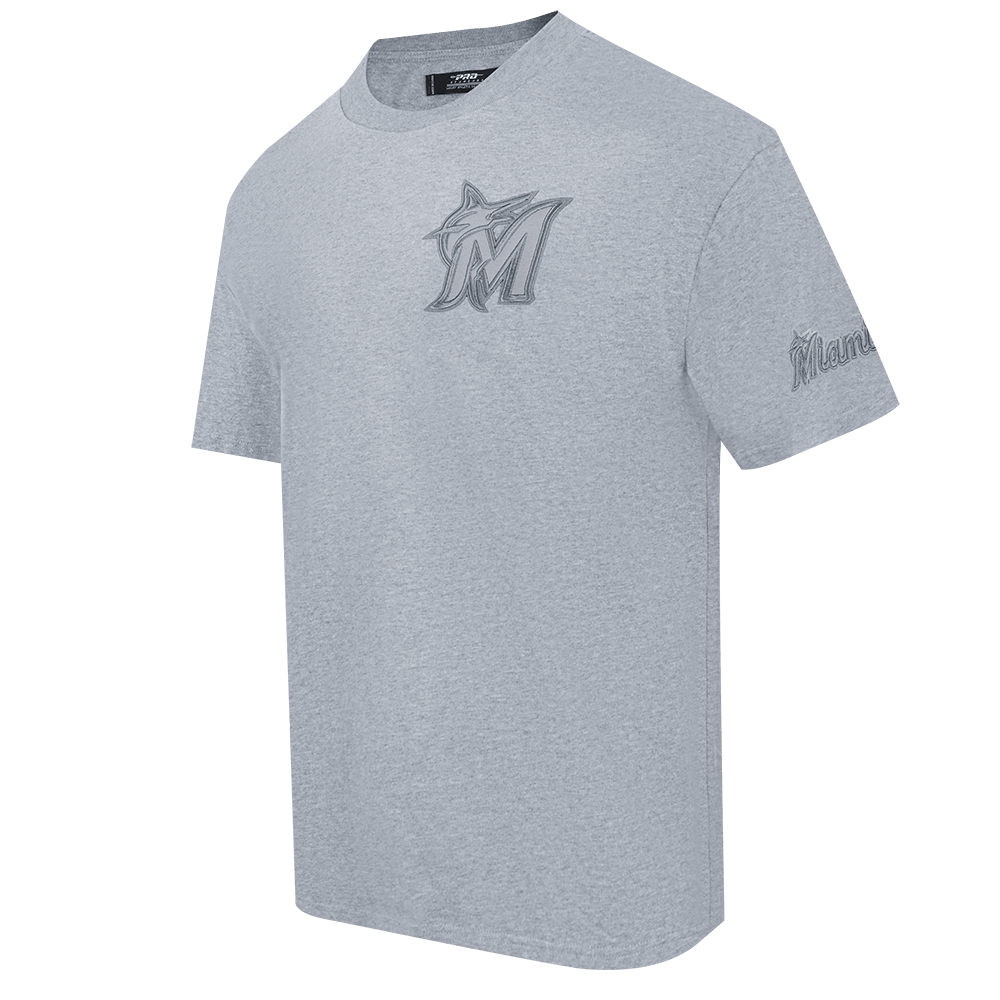 MLB MIAMI MARLINS NEUTRAL MEN'S DROP SHOULDER TOP (DARK HEATHER GRAY)