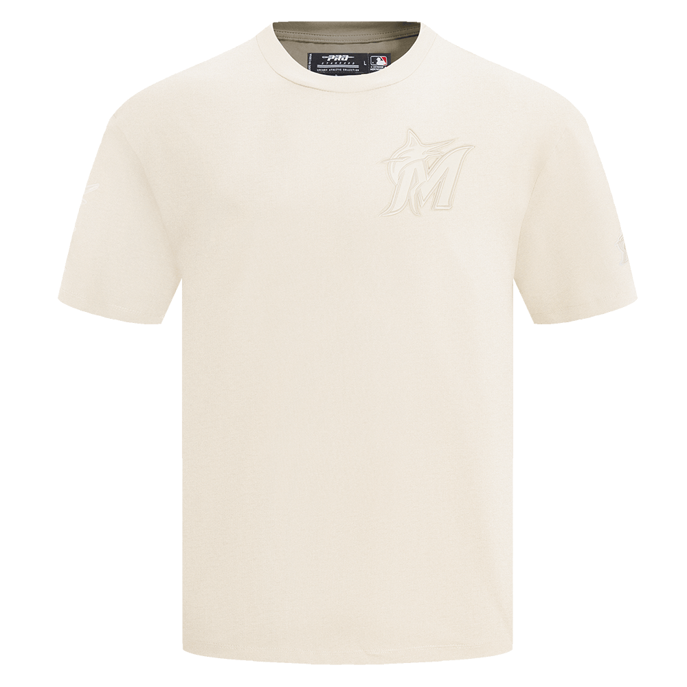 MLB MIAMI MARLINS NEUTRAL MEN'S DROP SHOULDER TOP (EGGSHELL)