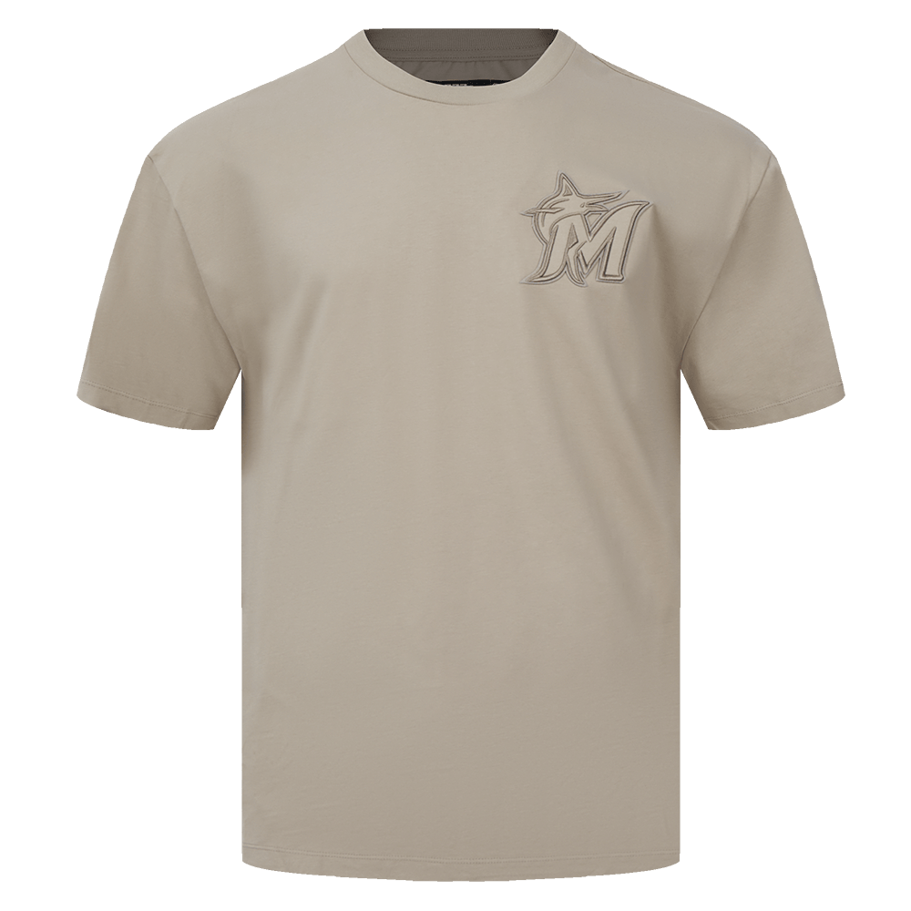 MLB MIAMI MARLINS NEUTRAL DROP SHOULDER MEN'S TOP (TAUPE)