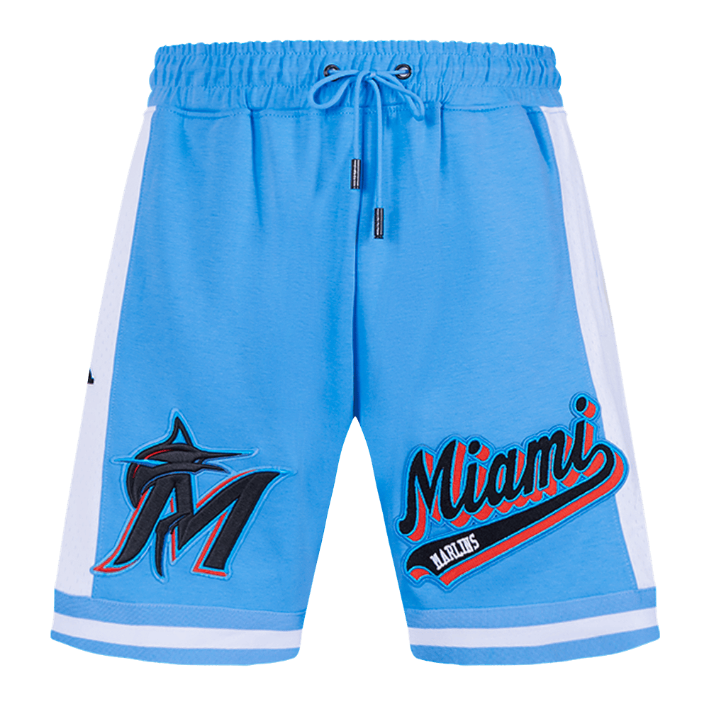 MLB MIAMI MARLINS SCRIPT TAIL MEN'S DOUBLE KNIT 2.0 SHORT (UNIVERSITY BLUE)