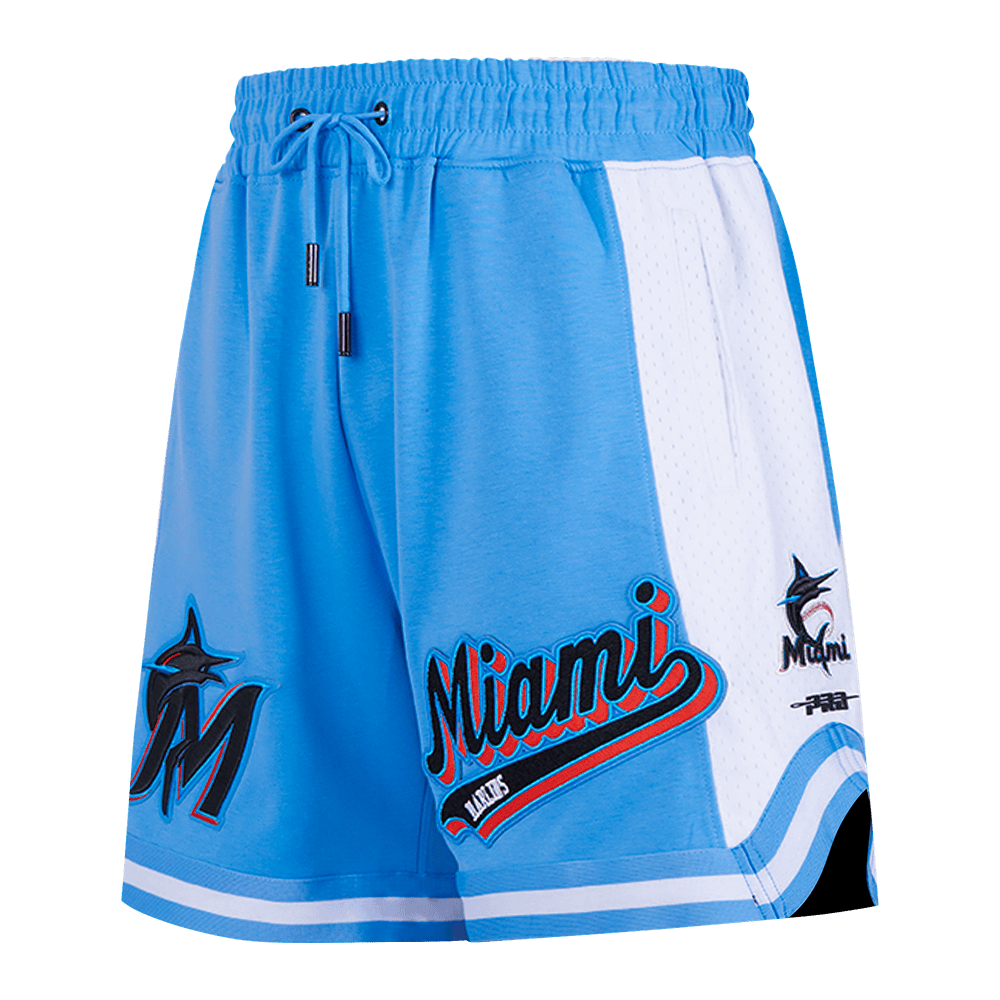 MLB MIAMI MARLINS SCRIPT TAIL MEN'S DOUBLE KNIT 2.0 SHORT (UNIVERSITY BLUE)