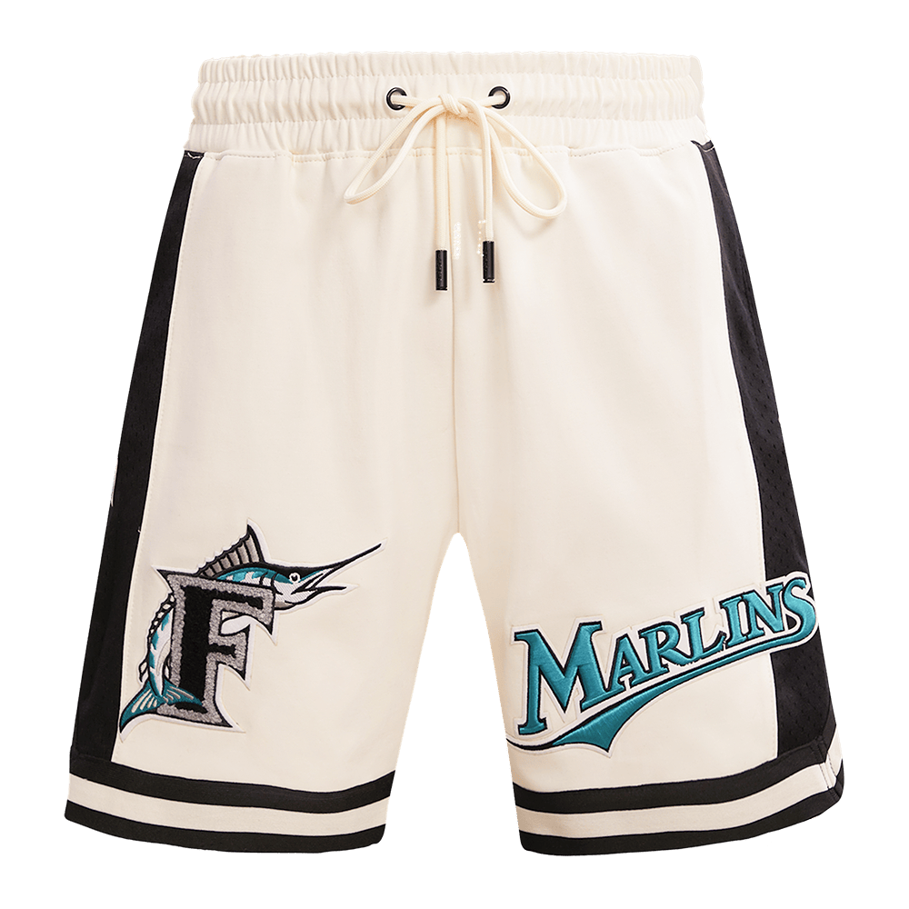 PANTALÓN CORTO MLB FLORIDA MARLINS RETRO CLASSIC PARA HOMBRE 2.0 (BLANCO HUESO/ NEGRO)