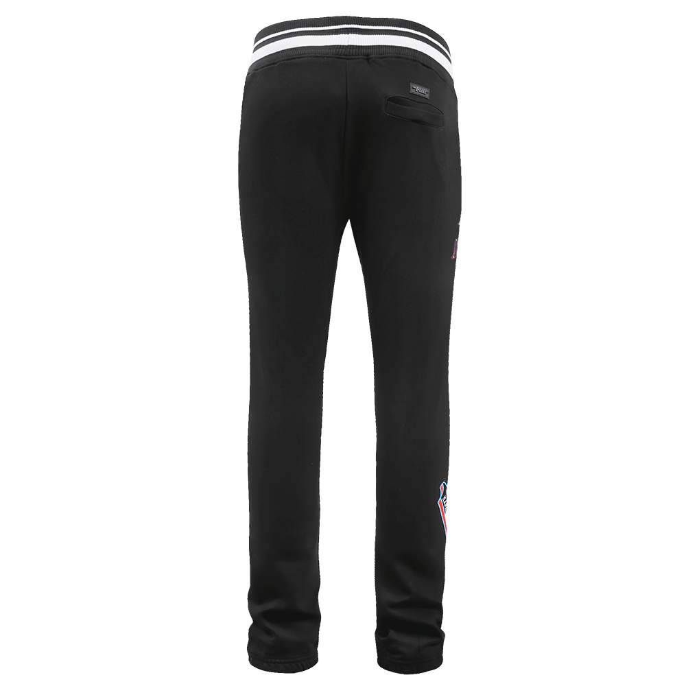 MLB MIAMI MARLINS SCRIPT TAIL MEN'S RIB FLEECE SWEATPANT (BLACK)
