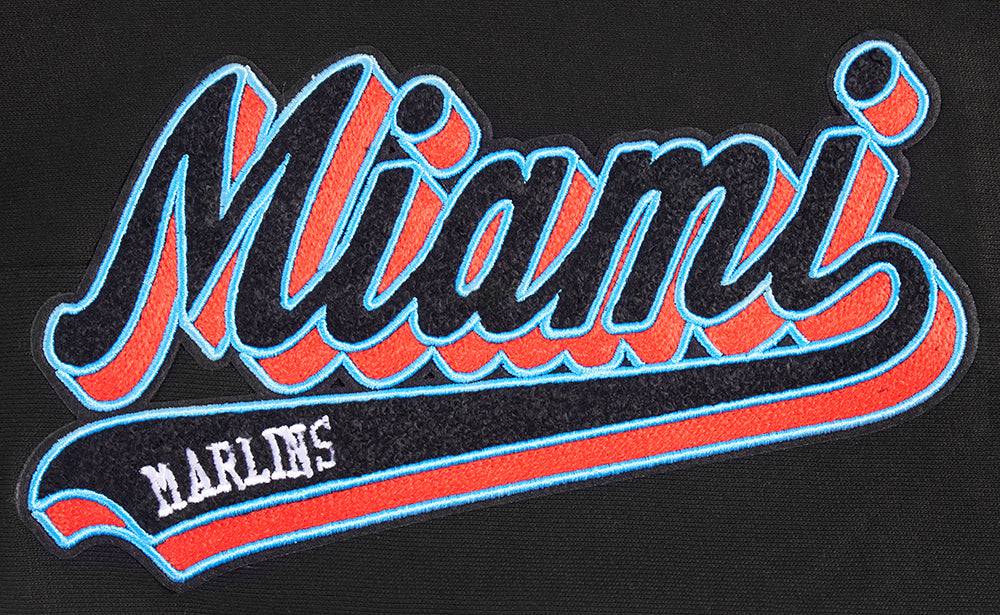 MLB MIAMI MARLINS SCRIPT TAIL MEN'S RIB FLEECE SWEATPANT (BLACK)