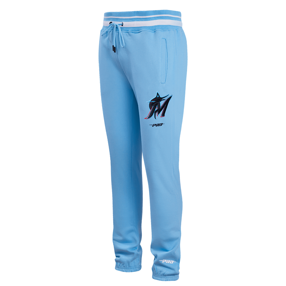 MLB MIAMI MARLINS SCRIPT TAIL MEN'S RIB FLEECE SWEATPANT (UNIVERSITY BLUE)