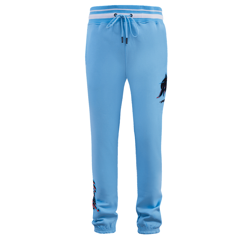 MLB MIAMI MARLINS SCRIPT TAIL MEN'S RIB FLEECE SWEATPANT (UNIVERSITY BLUE)