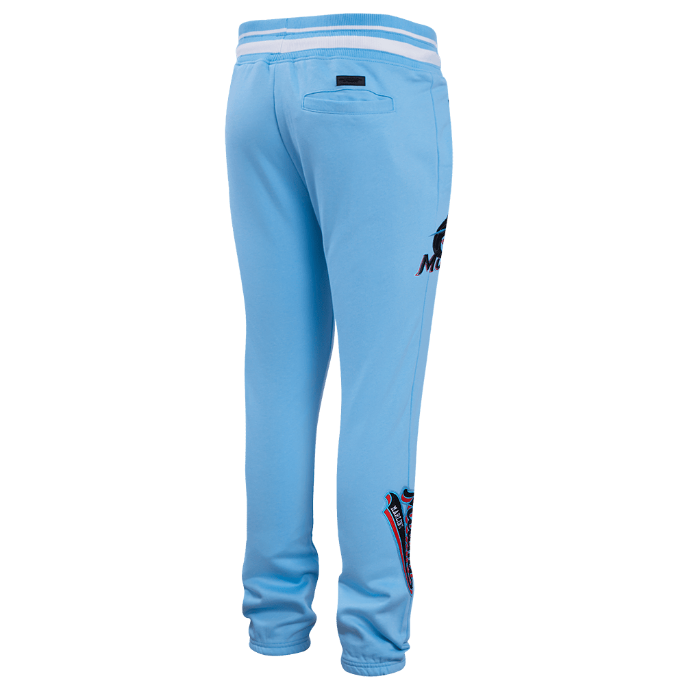 MLB MIAMI MARLINS SCRIPT TAIL MEN'S RIB FLEECE SWEATPANT (UNIVERSITY BLUE)