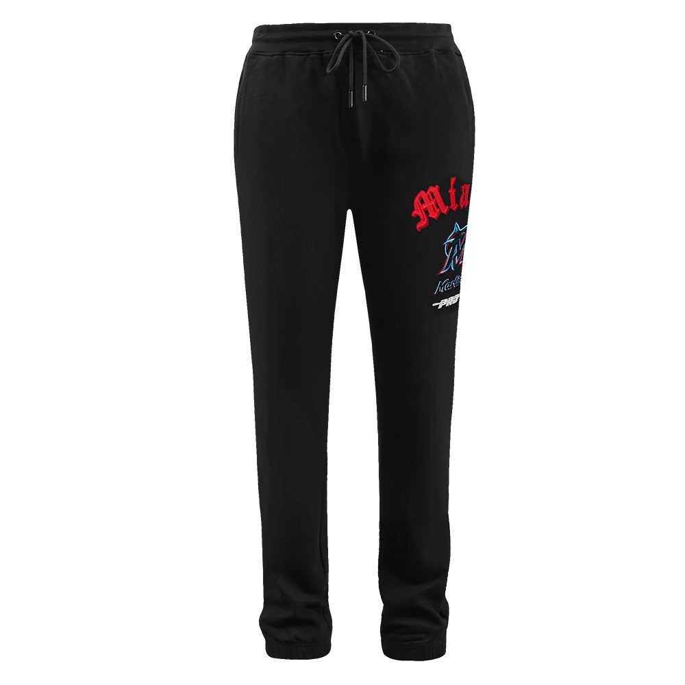 MLB MIAMI MARLINS OLD ENGLISH MEN'S SWEATPANT (BLACK)