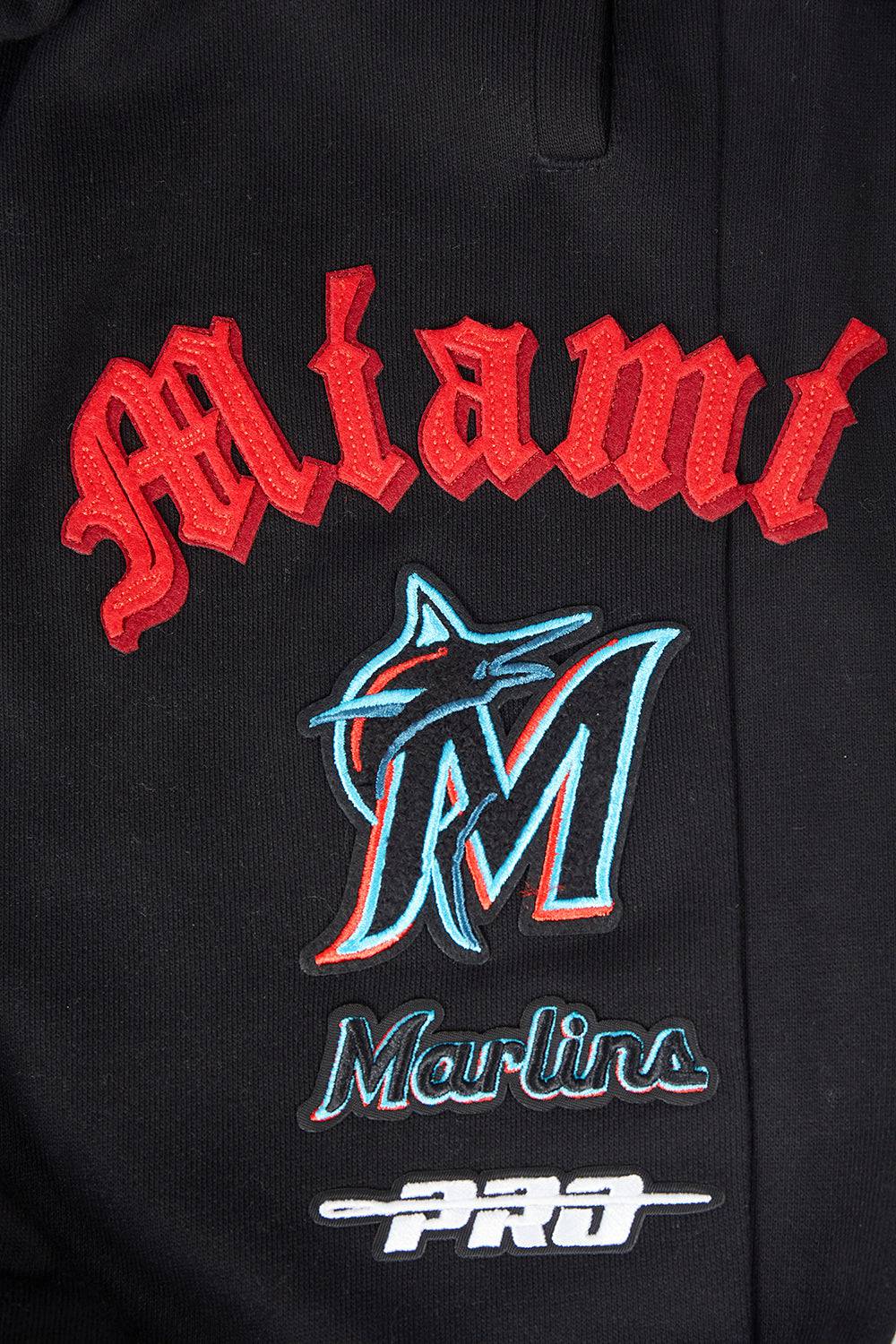 MLB MIAMI MARLINS OLD ENGLISH MEN'S SWEATPANT (BLACK)