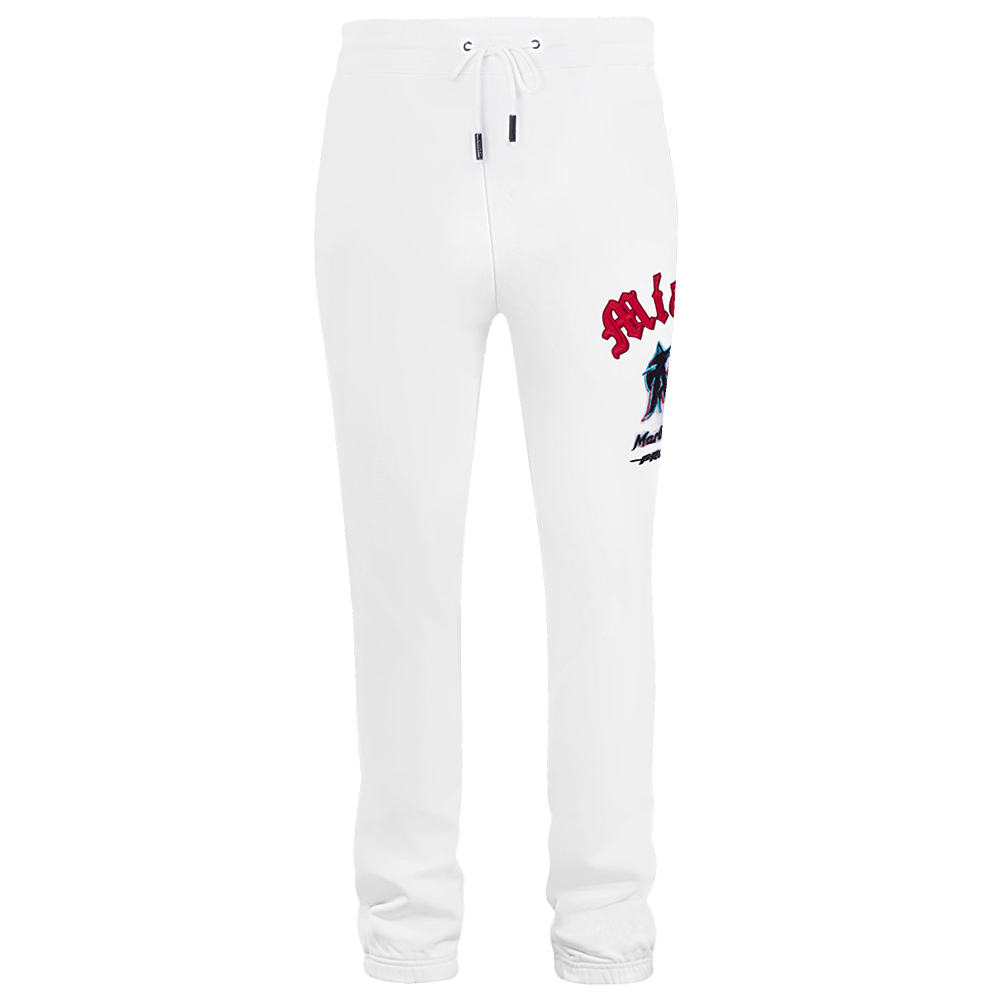 MLB MIAMI MARLINS OLD ENGLISH MEN'S SWEATPANT (WHITE)