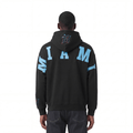 MLB MIAMI MARLINS WINGSPAN MEN'S DROP SHOULDER FLEECE PULLOVER HOODIE (BLACK)