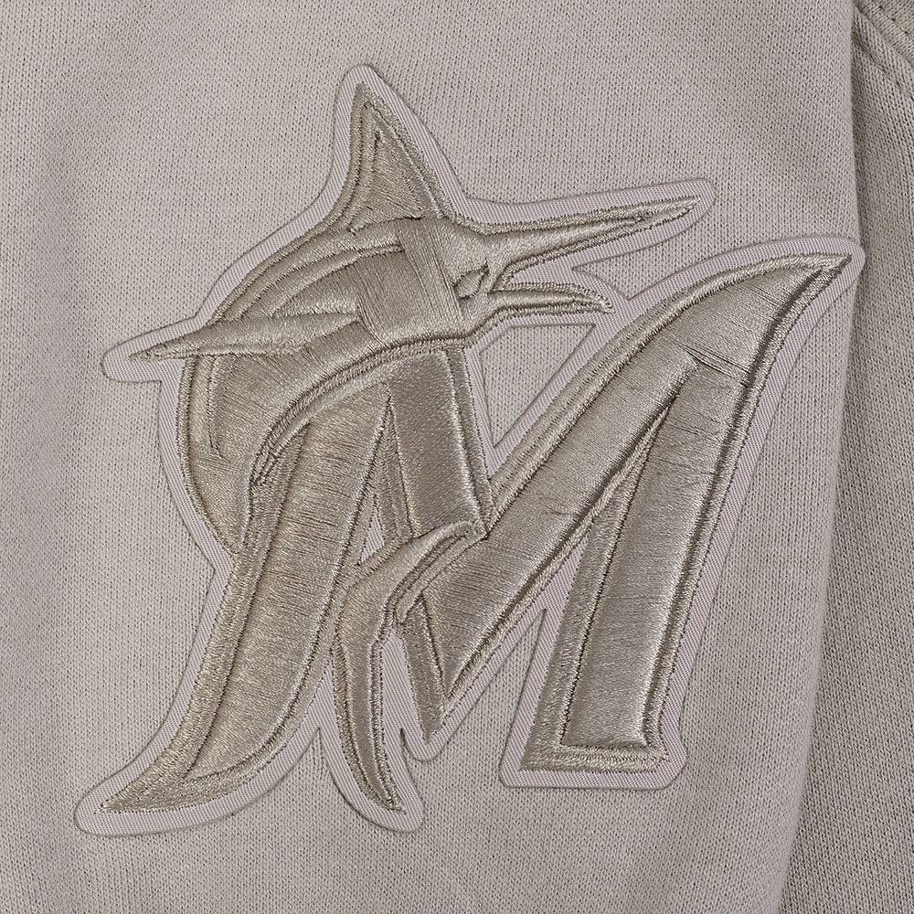 MLB MIAMI MARLINS WINGSPAN MEN'S DROP SHOULDER FLEECE CREWNECK (TAUPE)