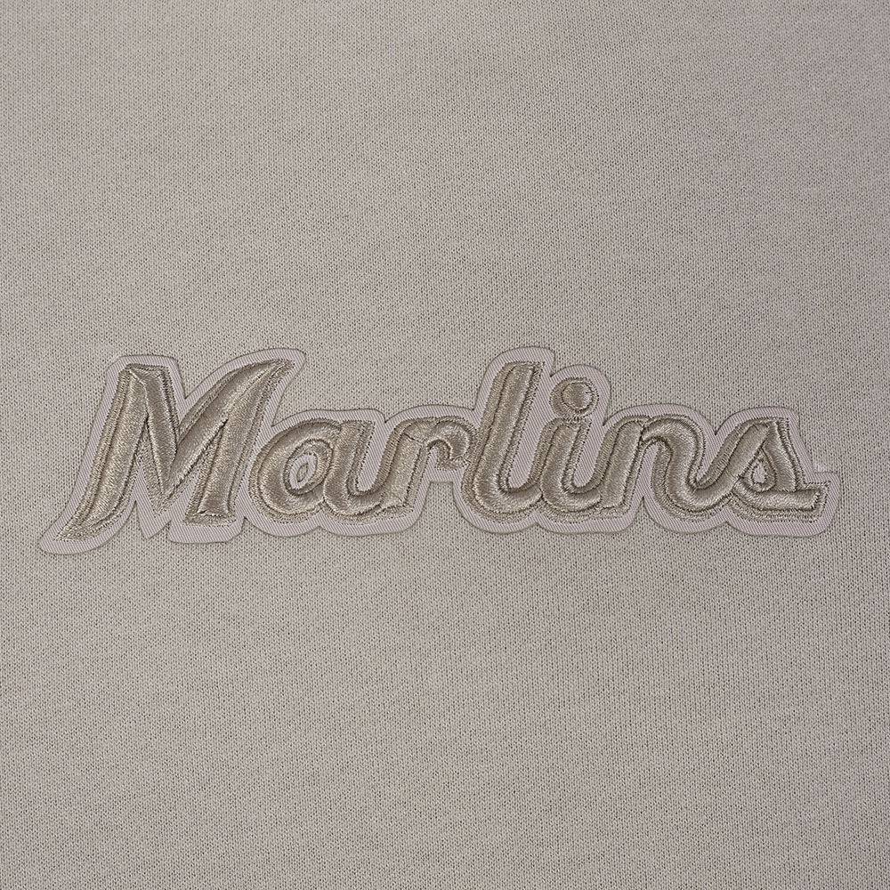 MLB MIAMI MARLINS WINGSPAN MEN'S DROP SHOULDER FLEECE CREWNECK (TAUPE)