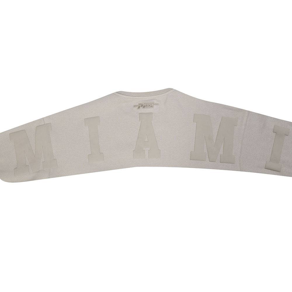 MLB MIAMI MARLINS WINGSPAN MEN'S DROP SHOULDER FLEECE CREWNECK (TAUPE)