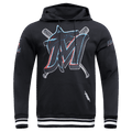 SUDADERA CON CAPUCHA PARA HOMBRE MLB MIAMI MARLINS LOGO MASHUP (NEGRA)