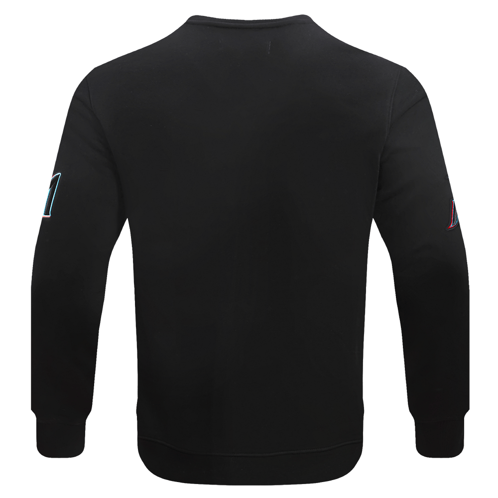 MLB MIAMI MARLINS OLD ENGLISH MEN'S CREWNECK (BLACK)
