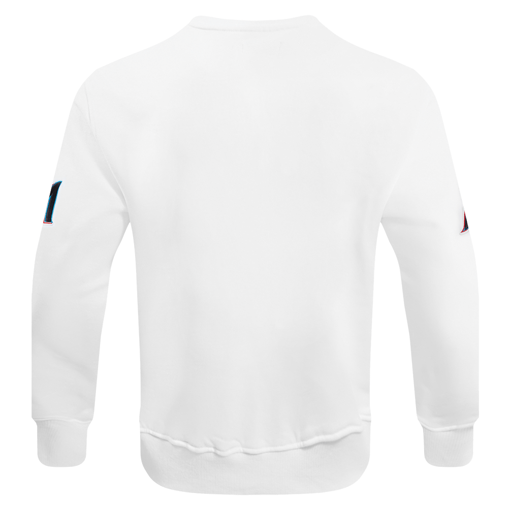 MLB MIAMI MARLINS OLD ENGLISH PARA HOMBRE, CUELLO REDONDO (BLANCO)