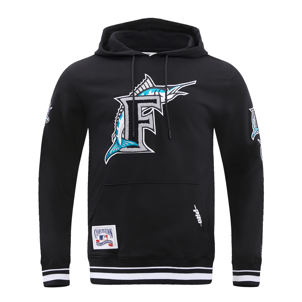 MLB FLORIDA MARLINS RETRO CLASSIC MEN'S PULLOVER HOODIE (BLACK)