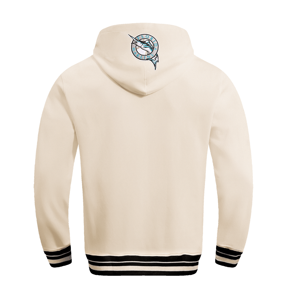 MLB FLORIDA MARLINS RETRO CLASSIC MEN'S PULLOVER HOODIE (EGGSHELL/ BLACK)