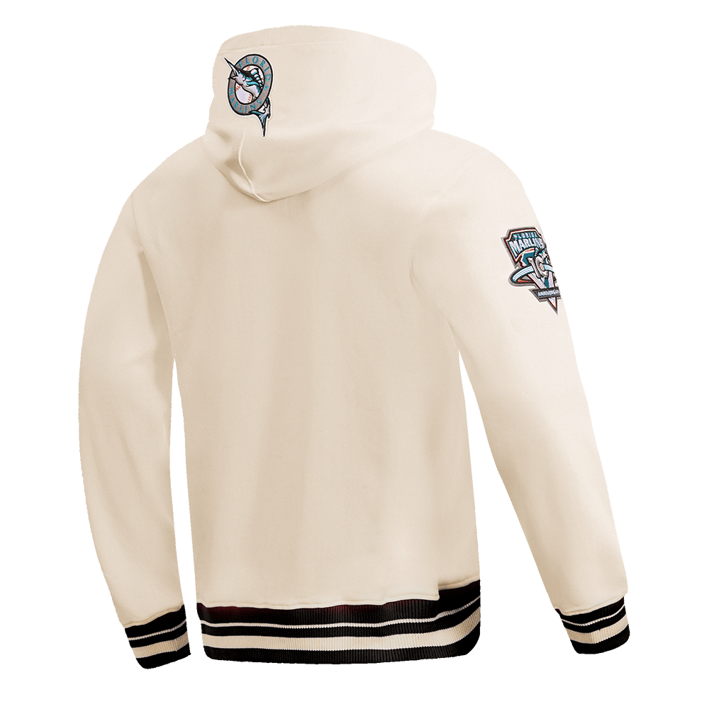 MLB FLORIDA MARLINS RETRO CLASSIC MEN'S PULLOVER HOODIE (EGGSHELL/ BLACK)