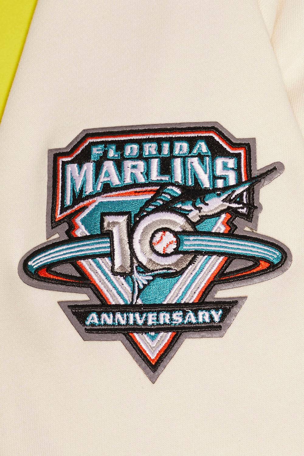 MLB FLORIDA MARLINS RETRO CLASSIC MEN'S PULLOVER HOODIE (EGGSHELL/ BLACK)