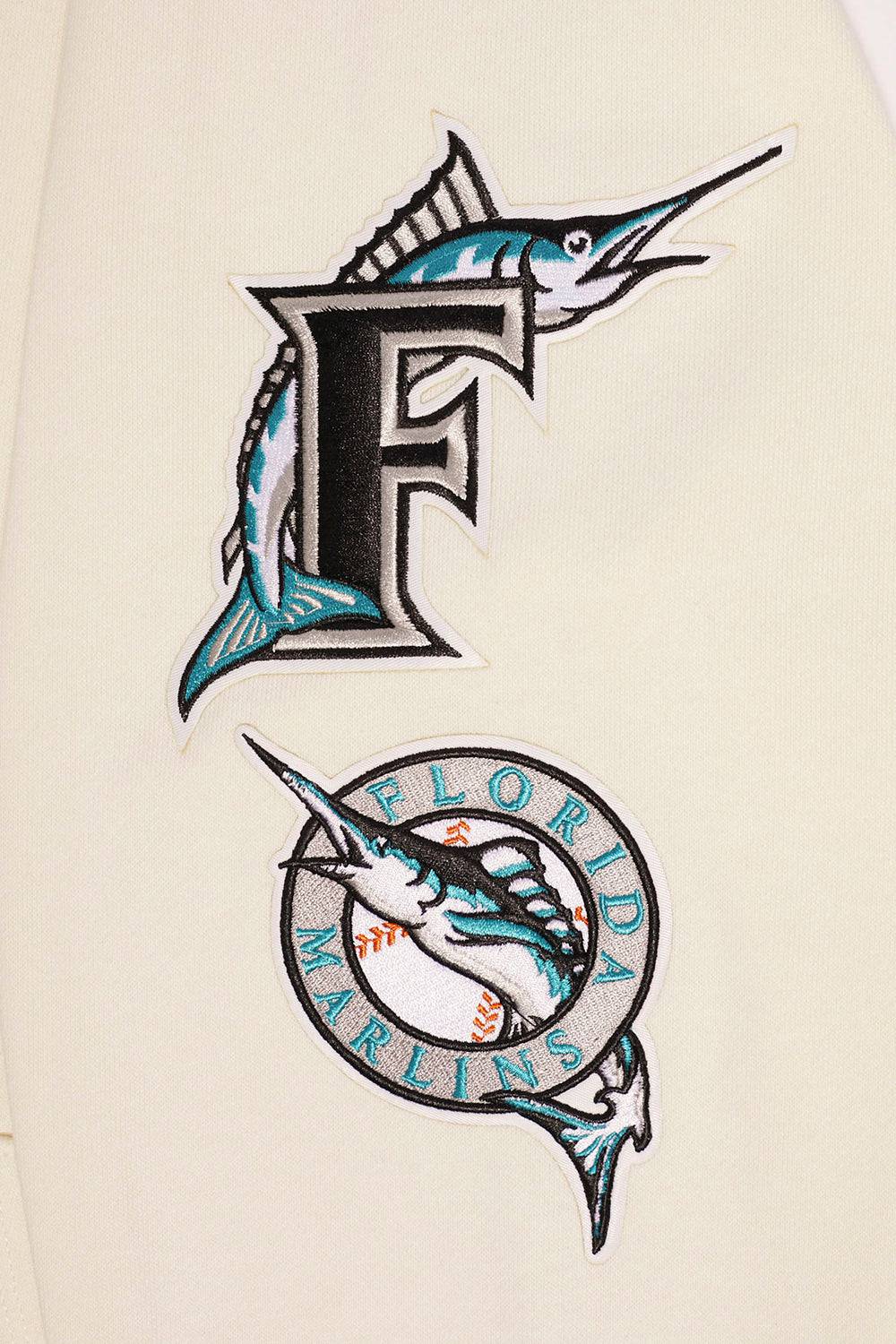 MLB FLORIDA MARLINS RETRO CLASSIC MEN'S PULLOVER HOODIE (EGGSHELL/ BLACK)