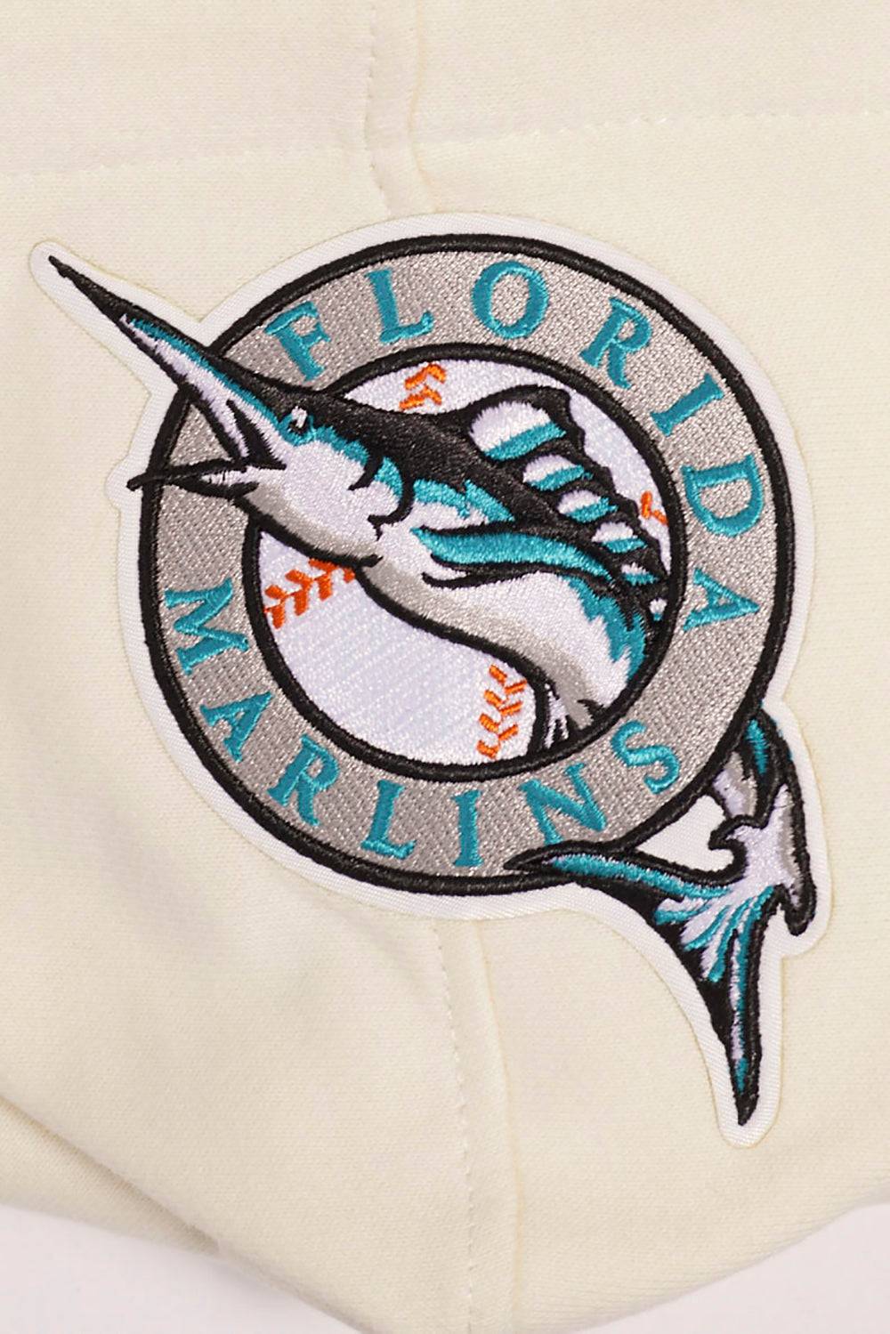 MLB FLORIDA MARLINS RETRO CLASSIC MEN'S PULLOVER HOODIE (EGGSHELL/ BLACK)