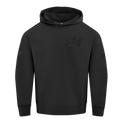 MLB MIAMI MARLINS SUDADERA CON CAPUCHA UNISEX PARA HOMBRE DE HOMBROS CAÍDOS (NEGRA)