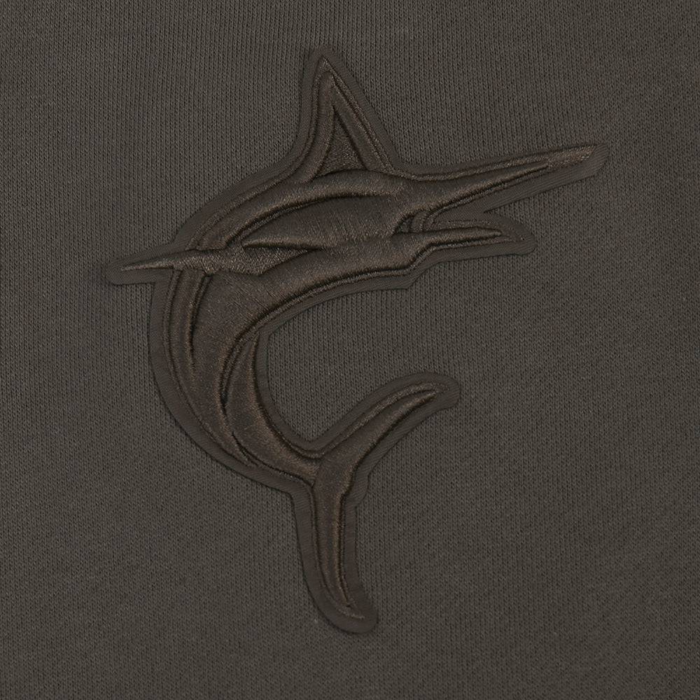 MLB MIAMI MARLINS NEUTRAL MEN'S DROP SHOULDER PULLOVER HOODIE (DARK TAUPE)