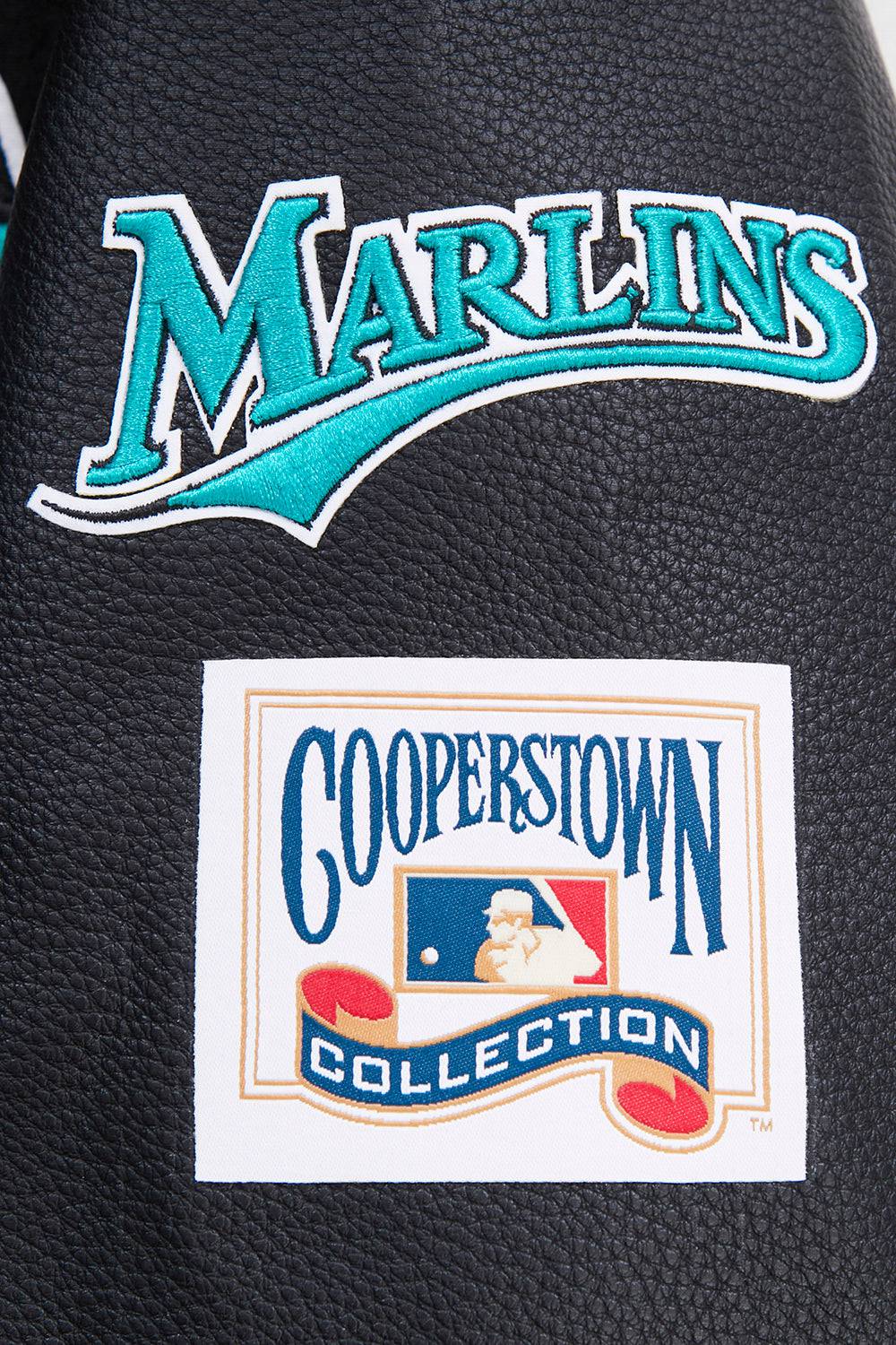 MLB FLORIDA MARLINS RETRO CLASSIC MEN'S RIB WOOL VARSITY JACKET (BLACK)