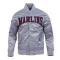 CHAQUETA DE SATÉN MLB MIAMI MARLINS CON ESCUDO (GRIS)