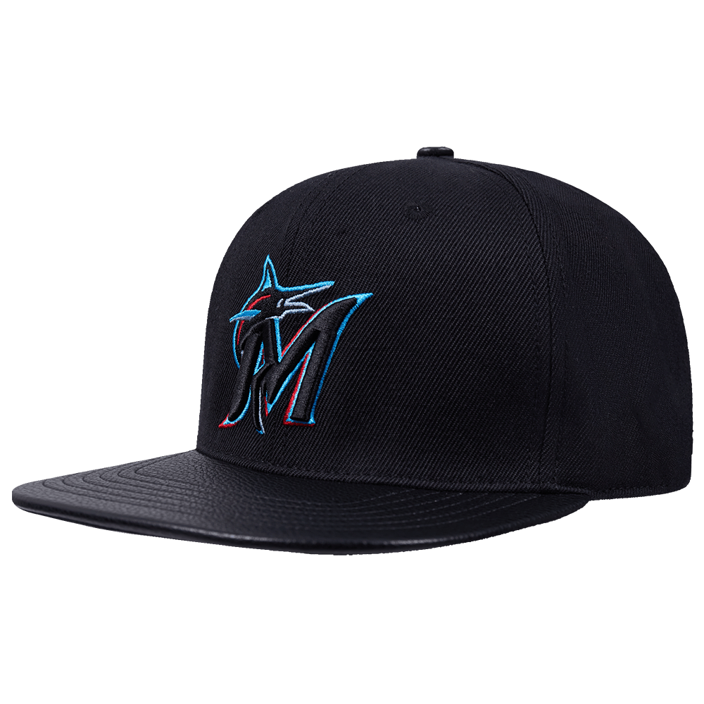GORRA MLB MIAMI MARLINS SCRIPT TAIL DE LANA CON CIERRE AJUSTABLE (NEGRA)