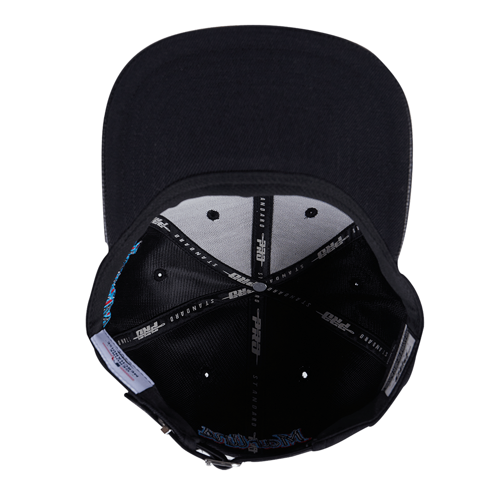 GORRA MLB MIAMI MARLINS SCRIPT TAIL DE LANA CON CIERRE AJUSTABLE (NEGRA)