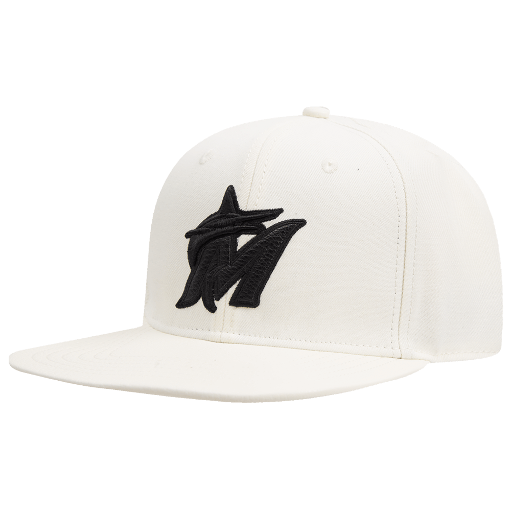 GORRA STRAPBACK MLB MIAMI MARLINS LOGO PRINCIPAL TRIPLE TONAL (CASCARA DE HUEVO)